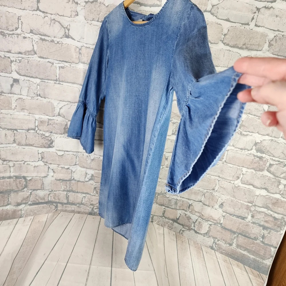 Anthropologie cloth  & stone Tencel Lyocell Dress Chambray Blue Size XS - Picture 9 of 14